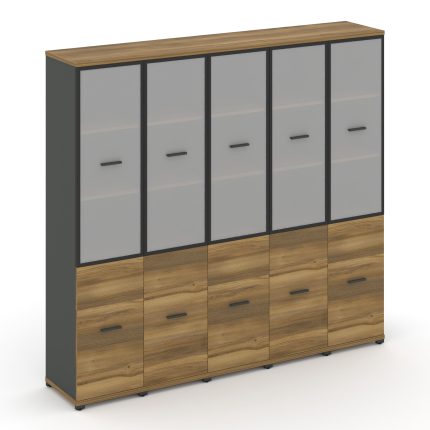 Concept Шкаф 5 узких секций, 5 ниш CN.STU-552 RMB A Сандал Янтарный/Антрацит/Металл Антрацит/Сатин 2