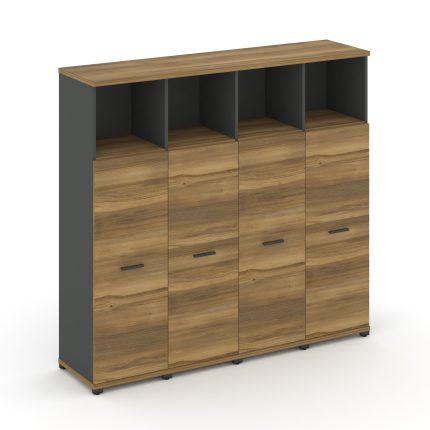 Concept Шкаф 4 узкие секции, 4 ниши  CN.STU-443 A Сандал Янтарный/Антрацит/Металл Антрацит 1668*420*