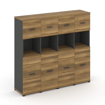 Concept Шкаф 4 узкие секции, 4 ниши CN.STU-445 A Сандал Янтарный/Антрацит/Металл Антрацит 1668*420*1