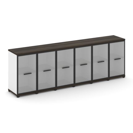 Concept Шкаф 6 узких секций, 2 ниши CN.STU-263 RMB B Дуб Мали/Белый Бриллиант/Металл Черный/Сатин 25