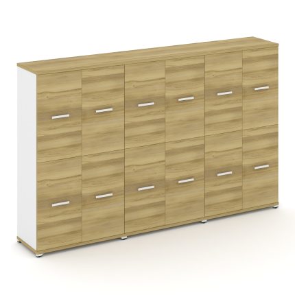 Concept Шкаф 3 широкие секции, 4 ниши CN.STS-432 W Дуб Винченцо/Белый Бриллиант/Металл Белый 2500*42