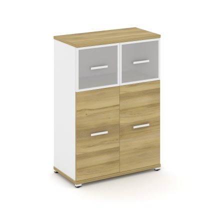 Concept Шкаф 1 широкая секция, 3 ниши CN.STS-314 RMW W Дуб Винченцо/Белый Бриллиант/Металл Белый/Сат