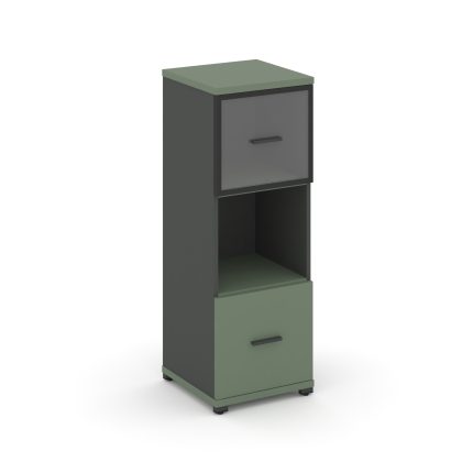 Concept Шкаф 1 узкая секция, 3 ниши CN.STU-315 RPB A Кобо/Антрацит/Металл Антрацит/Прозрачный 420*42