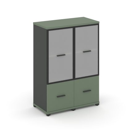 Concept Шкаф 2 узкие секции, 3 ниши CN.STU-322 RMB A Кобо/Антрацит/Металл Антрацит/Сатин 836*420*118