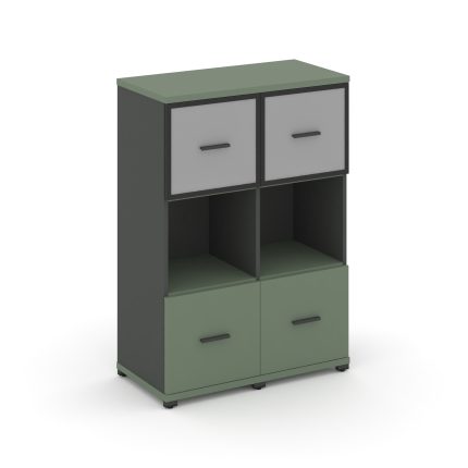 Concept Шкаф 2 узкие секции, 3 ниши CN.STU-325 RMB A Кобо/Антрацит/Металл Антрацит/Сатин 836*420*118