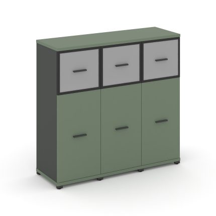 Concept Шкаф 3 узкие секции, 3 ниши CN.STU-334 RMB A Кобо/Антрацит/Металл Антрацит/Сатин 1252*420*11