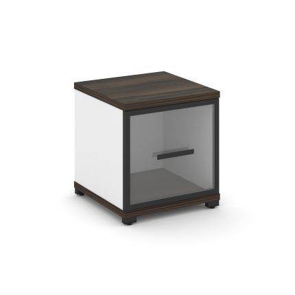 Concept Шкаф 1 узкая секция, 1 ниша CN.STU-113 RPB B Дуб Мали/Белый Бриллиант/Металл Черный/Прозрачн