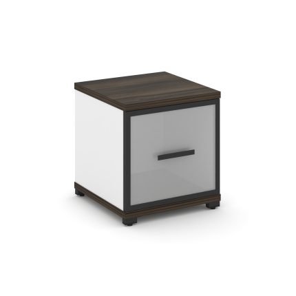 Concept Шкаф 1 узкая секция, 1 ниша CN.STU-113 RMB B Дуб Мали/Белый Бриллиант/Металл Черный/Сатин 42