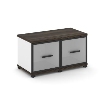 Concept Шкаф 2 узкие секции, 1 ниша CN.STU-123 RMB B Дуб Мали/Белый Бриллиант/Металл Черный/Сатин 83