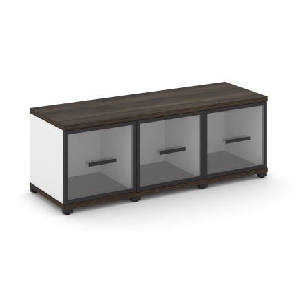 Concept Шкаф 3 узкие секции, 1 ниша CN.STU-133 RPB B Дуб Мали/Белый Бриллиант/Металл Черный/Прозрачн