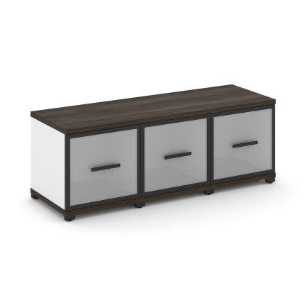 Concept Шкаф 3 узкие секции, 1 ниша CN.STU-133 RMB B Дуб Мали/Белый Бриллиант/Металл Черный/Сатин 12