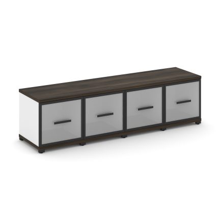 Concept Шкаф 4 узкие секции, 1 ниша CN.STU-143 RMB B Дуб Мали/Белый Бриллиант/Металл Черный/Сатин 16