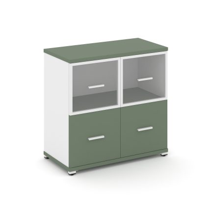 Concept Шкаф 1 широкая секция, 2 ниши CN.STS-212 RPW W Кобо/Белый Бриллиант/Металл Белый/Прозрачный