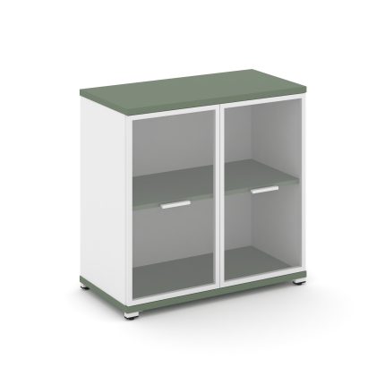 Concept Шкаф 1 широкая секция, 2 ниши CN.STS-213 RPW W Кобо/Белый Бриллиант/Металл Белый/Прозрачный