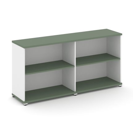 Concept Стеллаж 2 широкие секции, 2 ниши CN.STS-220 Кобо/Белый Бриллиант/Металл Белый 1668*420*818