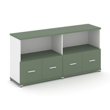 Concept Шкаф 2 широкие секции, 2 нишии CN.STS-221 W Кобо/Белый Бриллиант/Металл Белый 1668*420*818