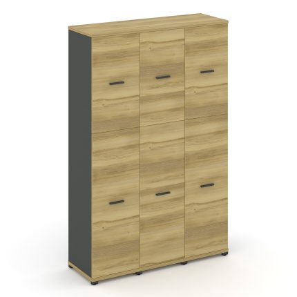 Concept Шкаф 3 узкие секции, 5 ниш CN.STU-535 A Дуб Винченцо/Антрацит/Металл Антрацит 1252*420*1922