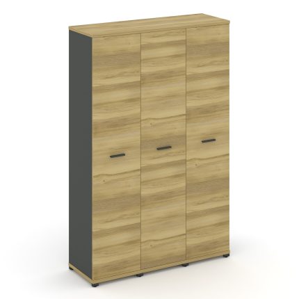 Concept Шкаф 3 узкие секции, 5 ниш CN.STU-538 A Дуб Винченцо/Антрацит/Металл Антрацит 1252*420*1922