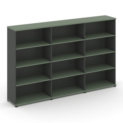 Concept Стеллаж 3 широкие секции, 4 ниши CN.STS-430 Кобо/Антрацит/Металл Антрацит 2500*420*1554