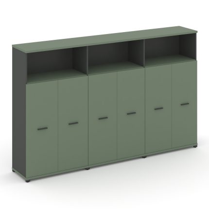 Concept Шкаф 3 широкие секции, 4 ниши CN.STS-433 A Кобо/Антрацит/Металл Антрацит 2500*420*1554