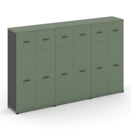 Concept Шкаф 3 широкие секции, 4 ниши CN.STS-434 A Кобо/Антрацит/Металл Антрацит 2500*420*1554