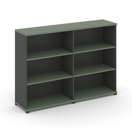 Concept Стеллаж 2 широкие секции, 3 ниши CN.STS-320 Кобо/Антрацит/Металл Антрацит 1668*420*1186