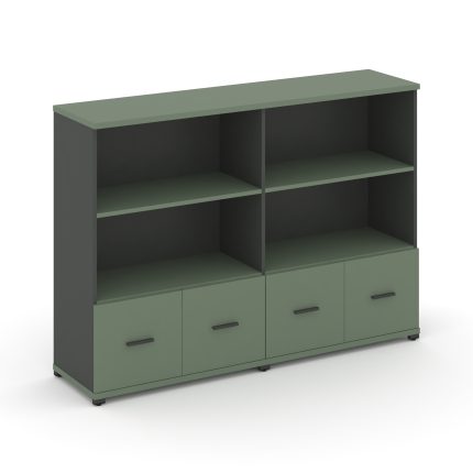 Concept Шкаф 2 широкие секции, 3 ниши CN.STS-321 A Кобо/Антрацит/Металл Антрацит 1668*420*1186