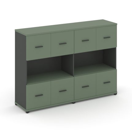 Concept Шкаф 2 широкие секции, 3 ниши CN.STS-325 A Кобо/Антрацит/Металл Антрацит 1668*420*1186