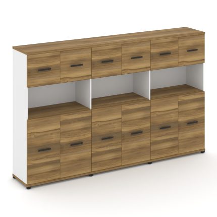 Concept Шкаф 3 широкие секции, 4 ниши CN.STS-435 B Сандал Янтарный/Белый Бриллиант/Металл Черный 250