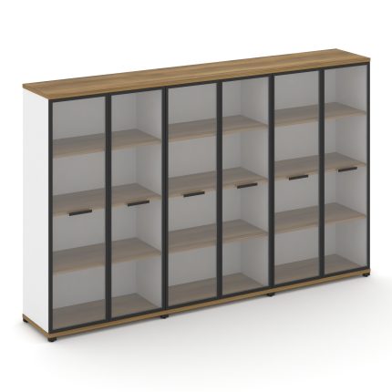 Concept Шкаф 3 широкие секции, 4 ниши CN.STS-436 RPB B Сандал Янтарный/Белый Бриллиант/Металл Черный