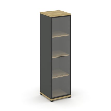 Concept Шкаф 1 узкая секция, 4 ниши CN.STU-416 RPB A Дуб Винченцо/Антрацит/Металл Антрацит/Прозрачны