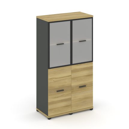 Concept Шкаф 2 узкие секции, 4 ниши CN.STU-422 RMB A Дуб Винченцо/Антрацит/Металл Антрацит/Сатин 836