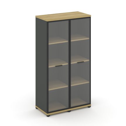 Concept Шкаф 2 узкие секции, 4 ниши CN.STU-426 RPB A Дуб Винченцо/Антрацит/Металл Антрацит/Прозрачны