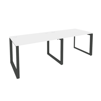 Onix Рабочая станция на О-образном м/к O.MO-RS-2.2.8 Белый Бриллиант/Металл Антрацит 2360*800*750