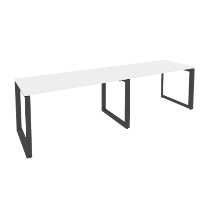 Onix Рабочая станция на О-образном м/к O.MO-RS-2.3.7 Белый Бриллиант/Металл Антрацит 2760*720*750