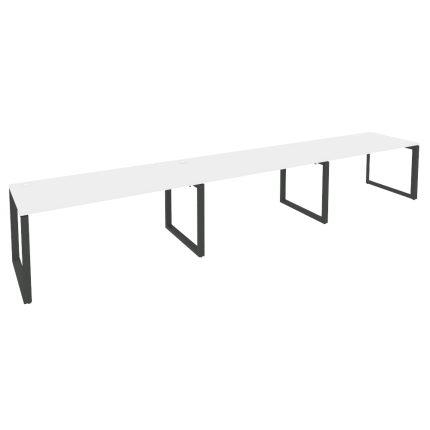 Onix Рабочая станция на О-образном м/к O.MO-RS-3.4.8 Белый Бриллиант/Металл Антрацит 4740*800*750