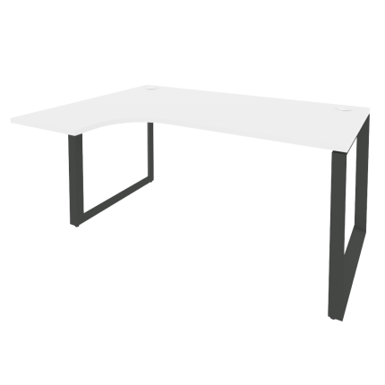 Onix Стол эргономичный левый на О-образном м/к O.MO-SA-4 (L) Белый Бриллиант/Металл Антрацит 1580*11