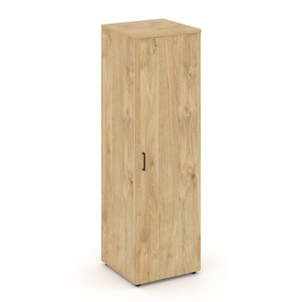 Style Project Гардероб узкий глубокий SN.GB.E-002 Тиквуд Светлый/Черный Ручки 600*600*1982