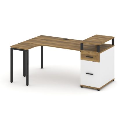 Concept Стол эргономичный CN.SA-407(L) B Сандал Янтарный/Белый Бриллиант/Металл Черный 1800*1180*917