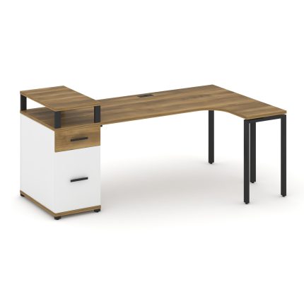 Concept Стол эргономичный CN.SA-408(R) B Сандал Янтарный/Белый Бриллиант/Металл Черный 2000*1180*917