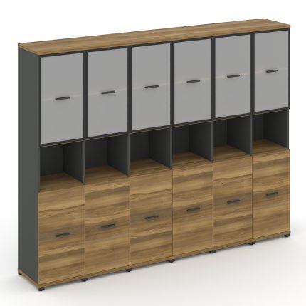 Concept Шкаф 6 узких секций, 5 ниш CN.STU-563 RMB A Сандал Янтарный/Антрацит/Металл Антрацит/Сатин 2