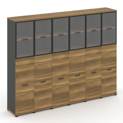 Concept Шкаф 6 узких секций, 5 ниш CN.STU-565 RPB A Сандал Янтарный/Антрацит/Металл Антрацит/Прозрач