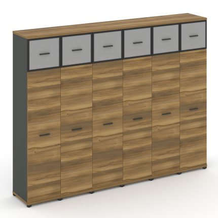 Concept Шкаф 6 узких секций, 5 ниш CN.STU-567 RMB A Сандал Янтарный/Антрацит/Металл Антрацит/Сатин 2