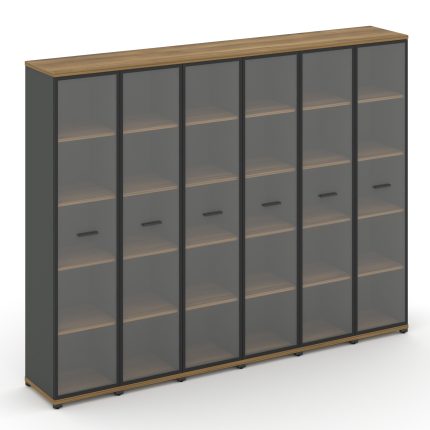 Concept Шкаф 6 узких секций, 5 ниш CN.STU-568 RPB A Сандал Янтарный/Антрацит/Металл Антрацит/Прозрач