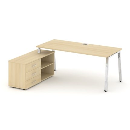 Style Project Direct Lux Стол письменный с греденцией левой M-SN-6A.SRG-025.M(L) Акация Лорка/Нержав