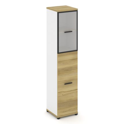 Concept Шкаф 1 узкая секция, 5 ниш CN.STU-515 RMB B Дуб Винченцо/Белый Бриллиант/Металл Черный/Сатин