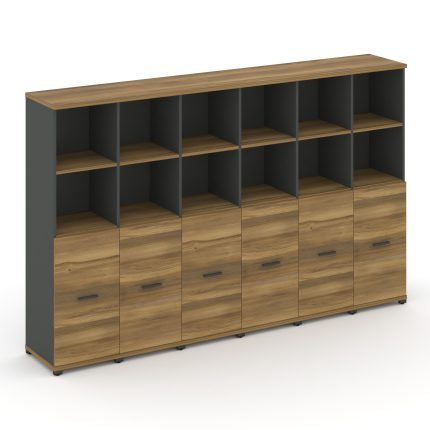 Concept Шкаф 6 узких секций, 4 ниши CN.STU-461 A Сандал Янтарный/Антрацит/Металл Антрацит 2500*420*1