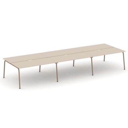 Estetica Рабочая станция 6 мест ES.D.RS-6.4-VK Капучино/Металл Латте 4740*1500*750