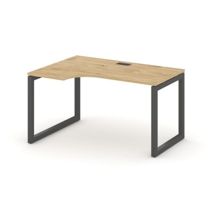 Style Project Стол рабочий эргоном. SN-5O.SPA-002(L) Тиквуд Светлый/Металл Антрацит 1580*600/980*750