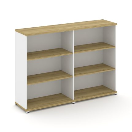 Concept Стеллаж 2 широкие секции, 3 ниши CN.STS-320 Дуб Винченцо/Белый Бриллиант/Металл Белый 1668*4